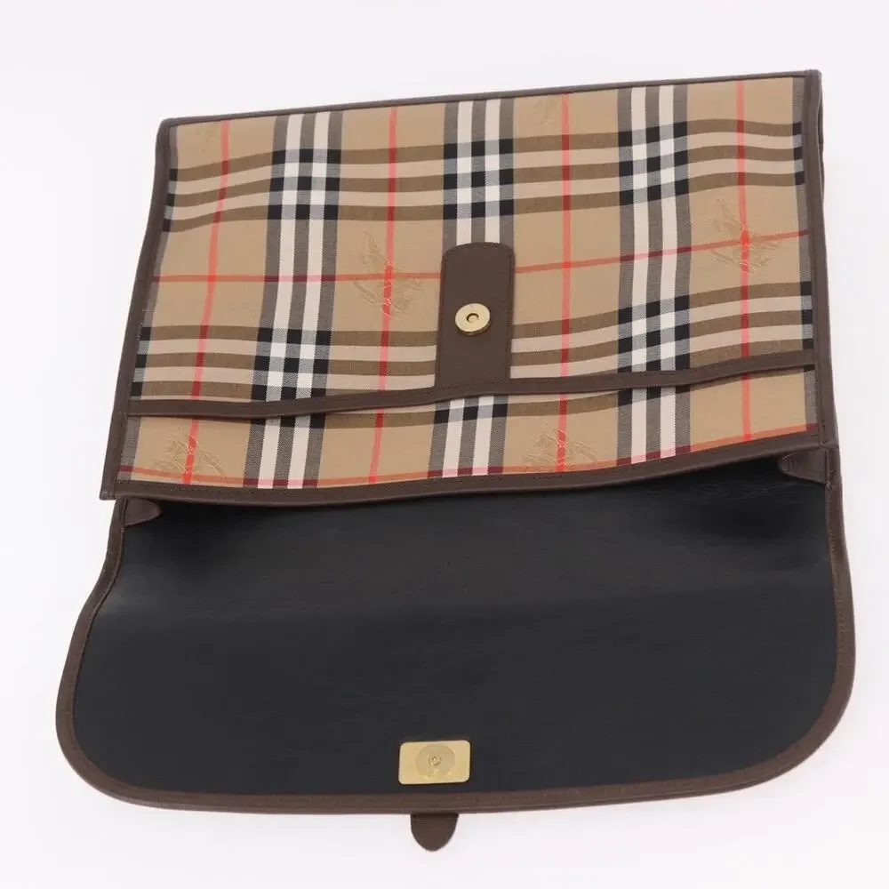 Burberry Nova Check Canvas Clutch Beige